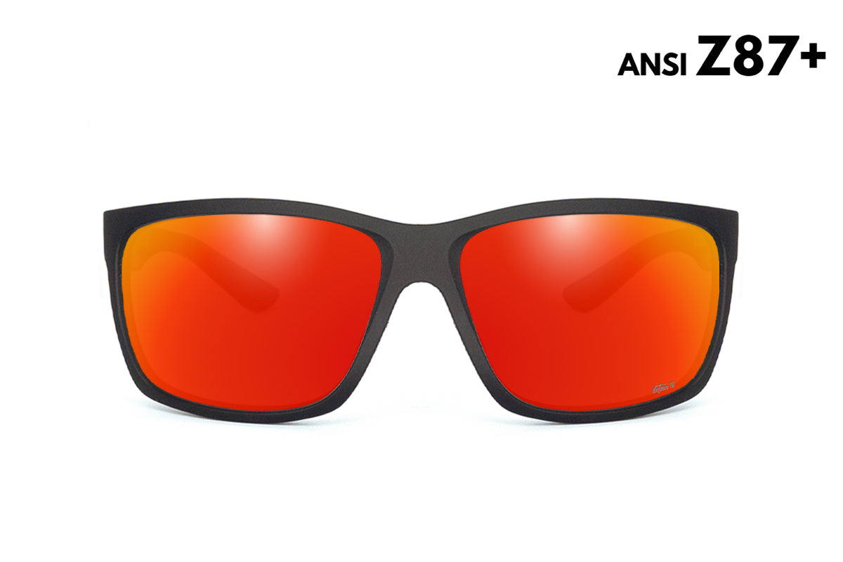 Breach - Matte Black - Red Sunset Polarized ANSI Z87+