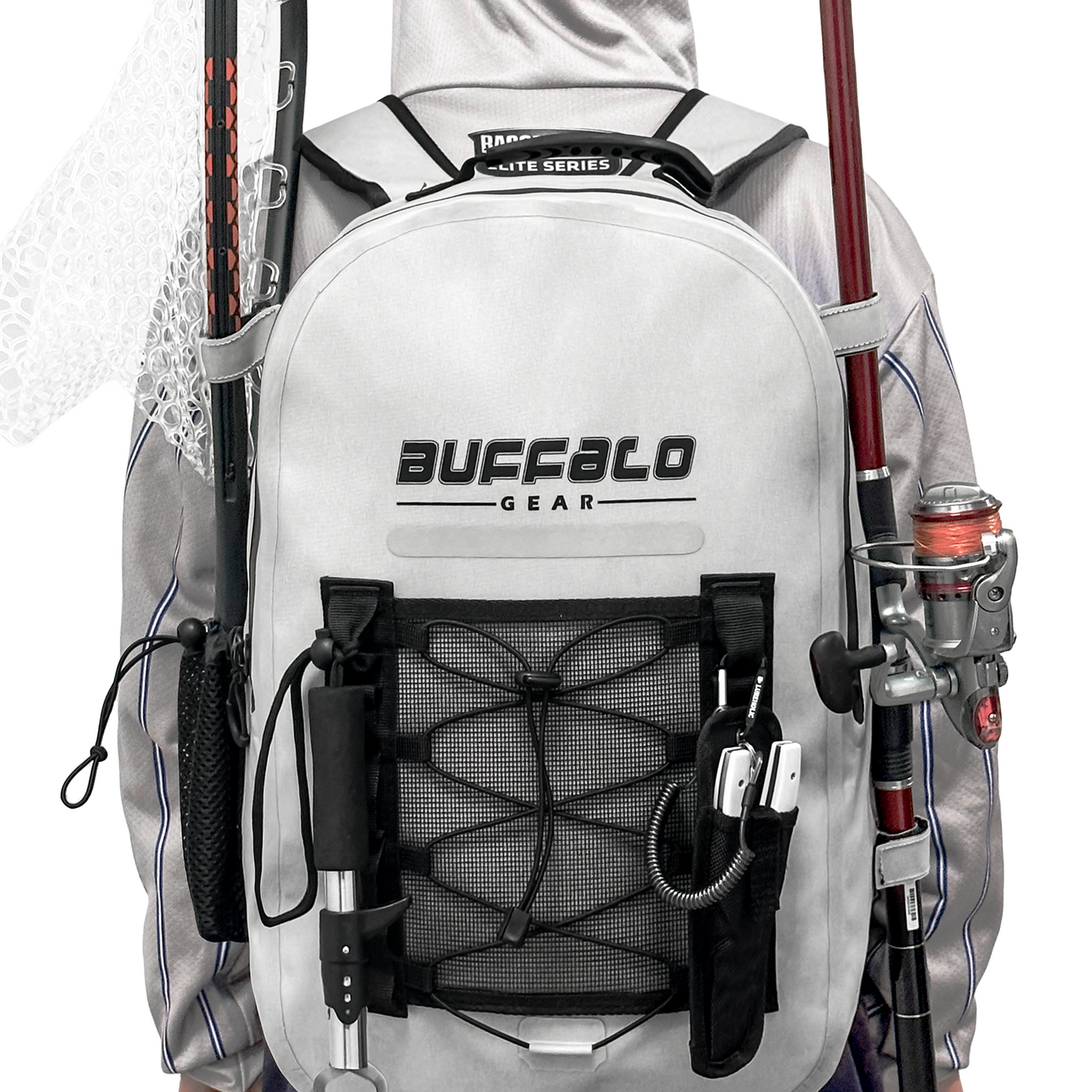 27QT Waterproof Fishing Backpack with Rod Holder