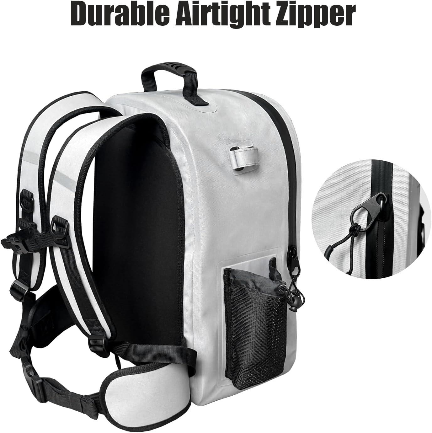 27QT Waterproof Fishing Backpack with Rod Holder