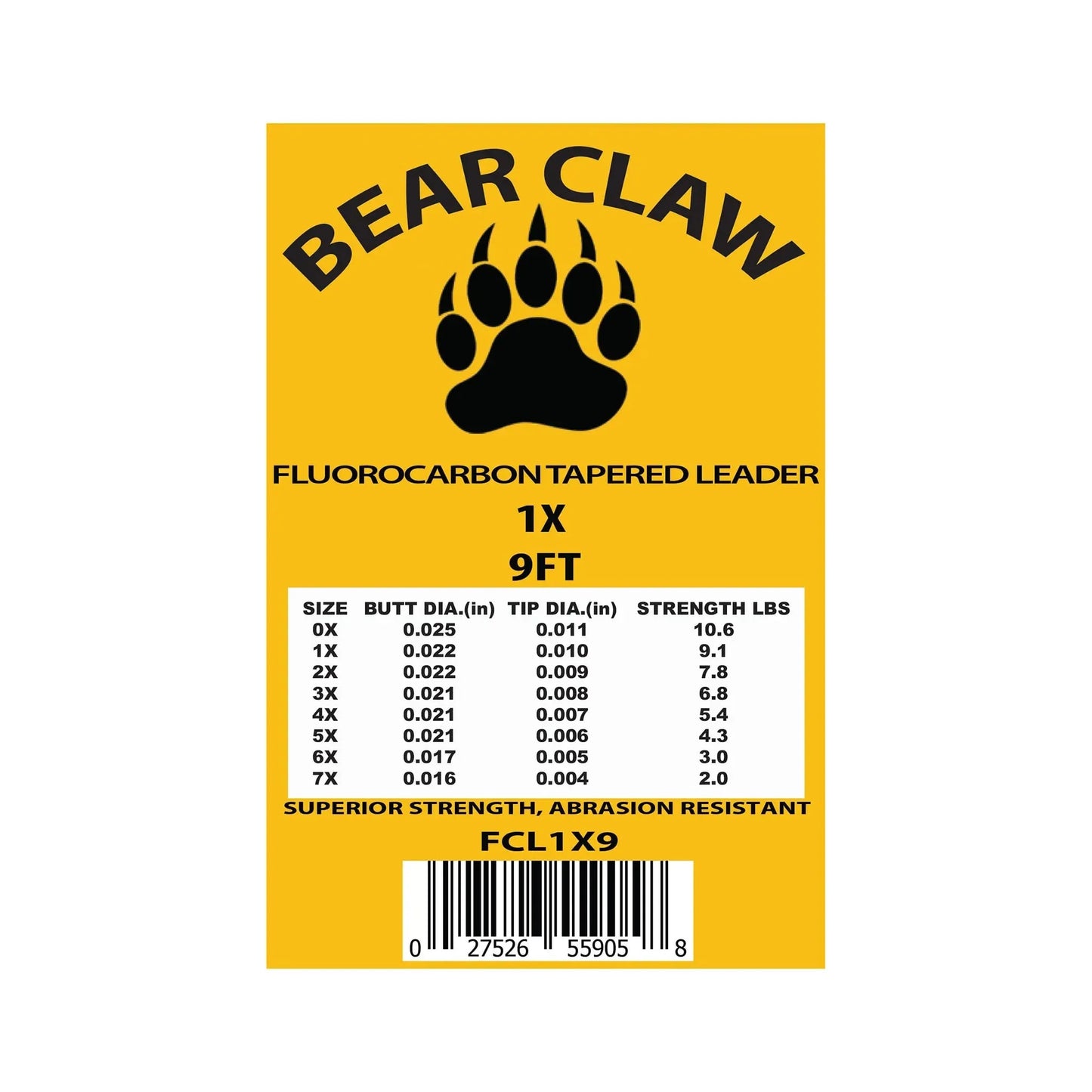 9ft Fluoroflex Fluorocarbon Tapered Leader – 3 Pack