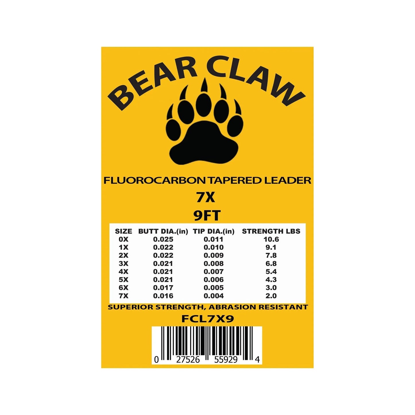 9ft Fluoroflex Fluorocarbon Tapered Leader – 3 Pack