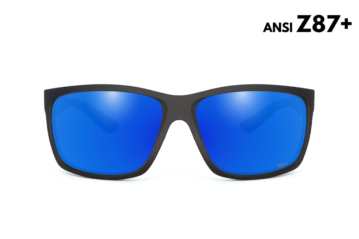 Breach - Matte Black - Deep Blue Polarized ANSI Z87+