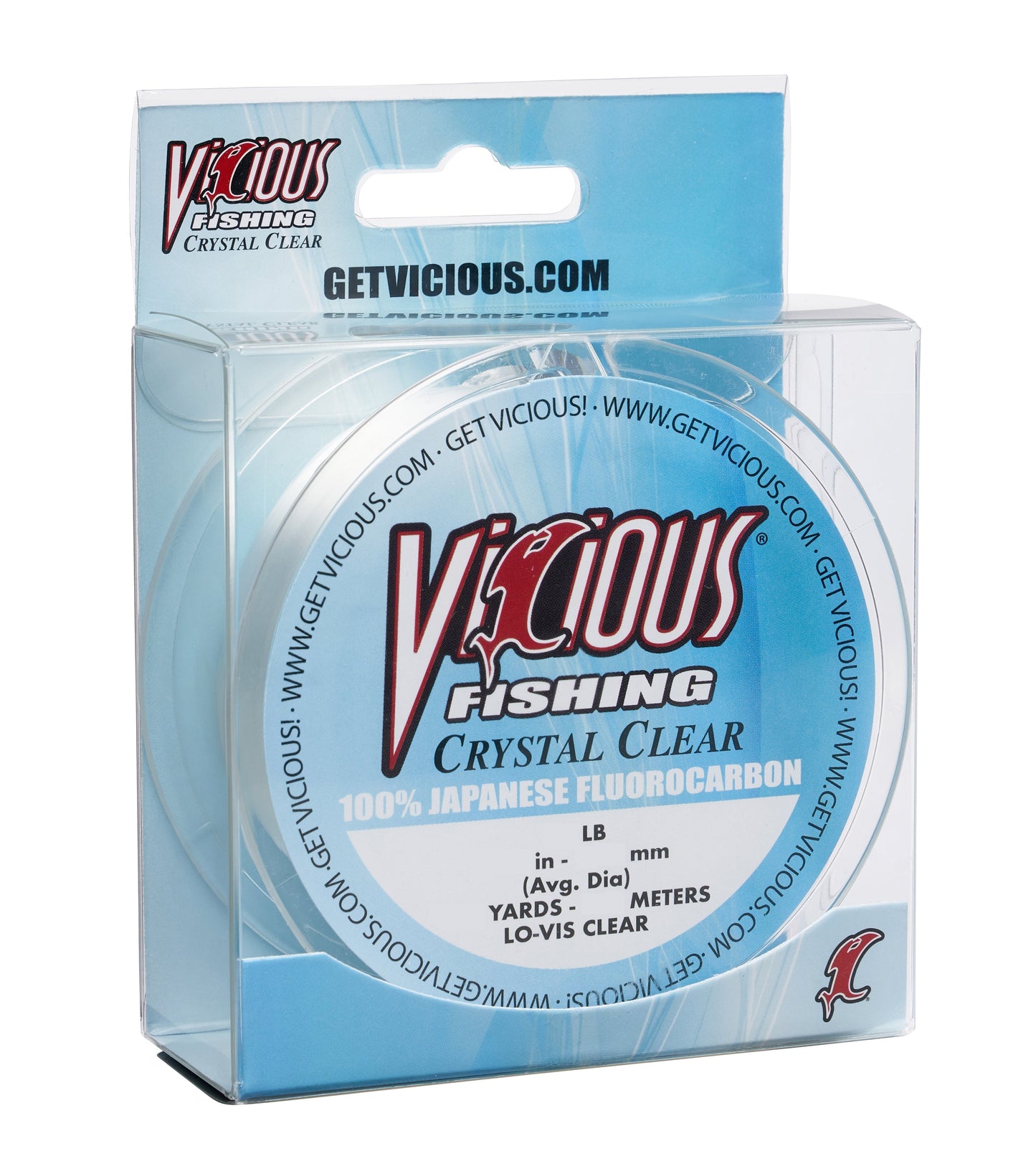 Vicious Crystal Clear 100% Japanese Fluorocarbon - 10 Lb Test