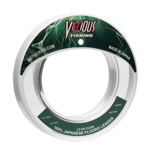 Vicious 100% Japanese Fluorocarbon Leader - 130 Lb Test