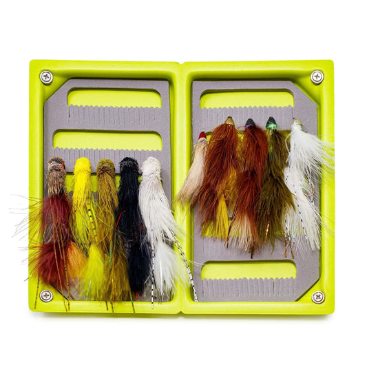 JHFLYCO Loaded Foam Fly Box – Large Streamer Assortment