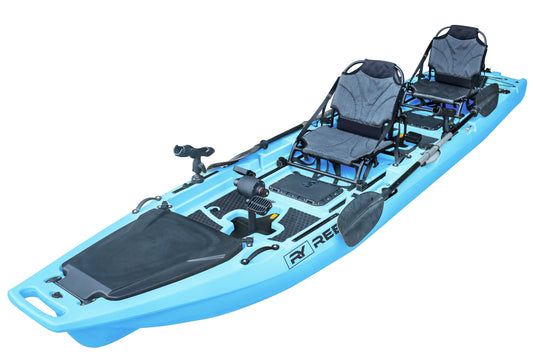 13.8ft  Rocket Propeller Drive Tandem & Solo Modular Fishing Kayak | Propeller Drive | 550lbs Capacity | 3 Piece