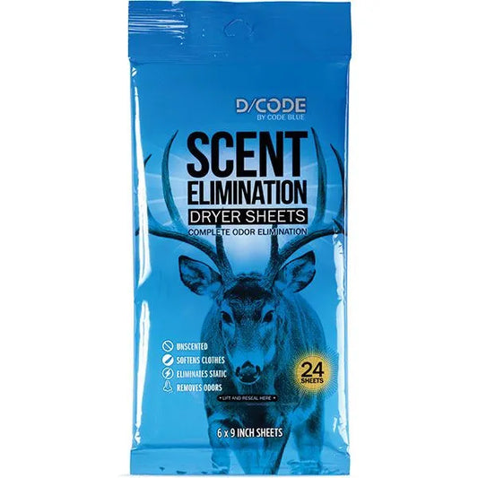 D-CODE SCENT ELIMINATION DRYER SHEETS 24 SHEETS