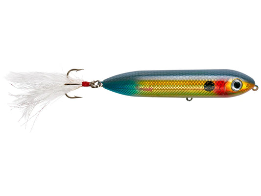 HEDDON FEATHERED TREBLE SUPER SPOOK JR. WALKING BAIT