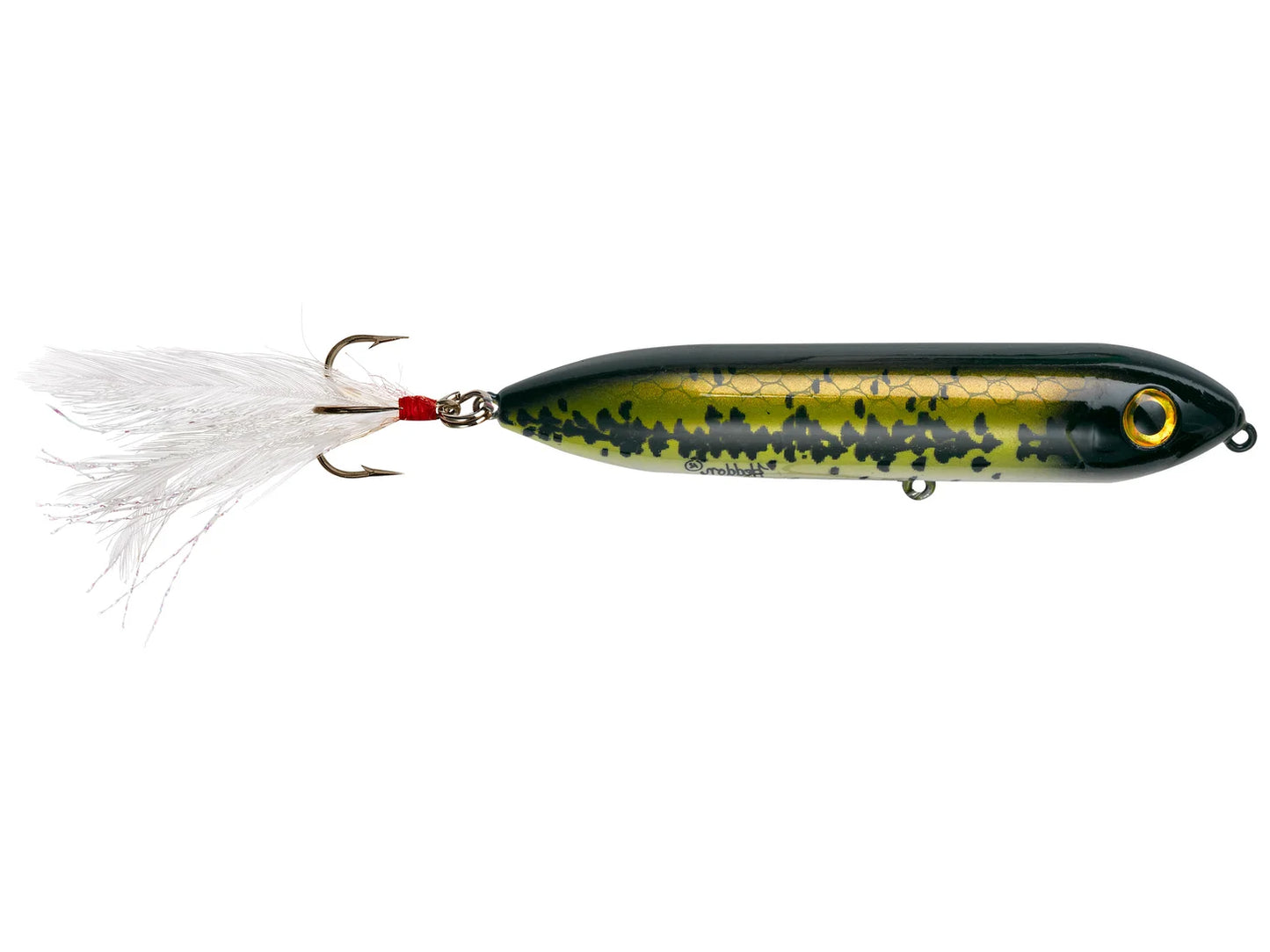 HEDDON FEATHERED TREBLE SUPER SPOOK JR. WALKING BAIT