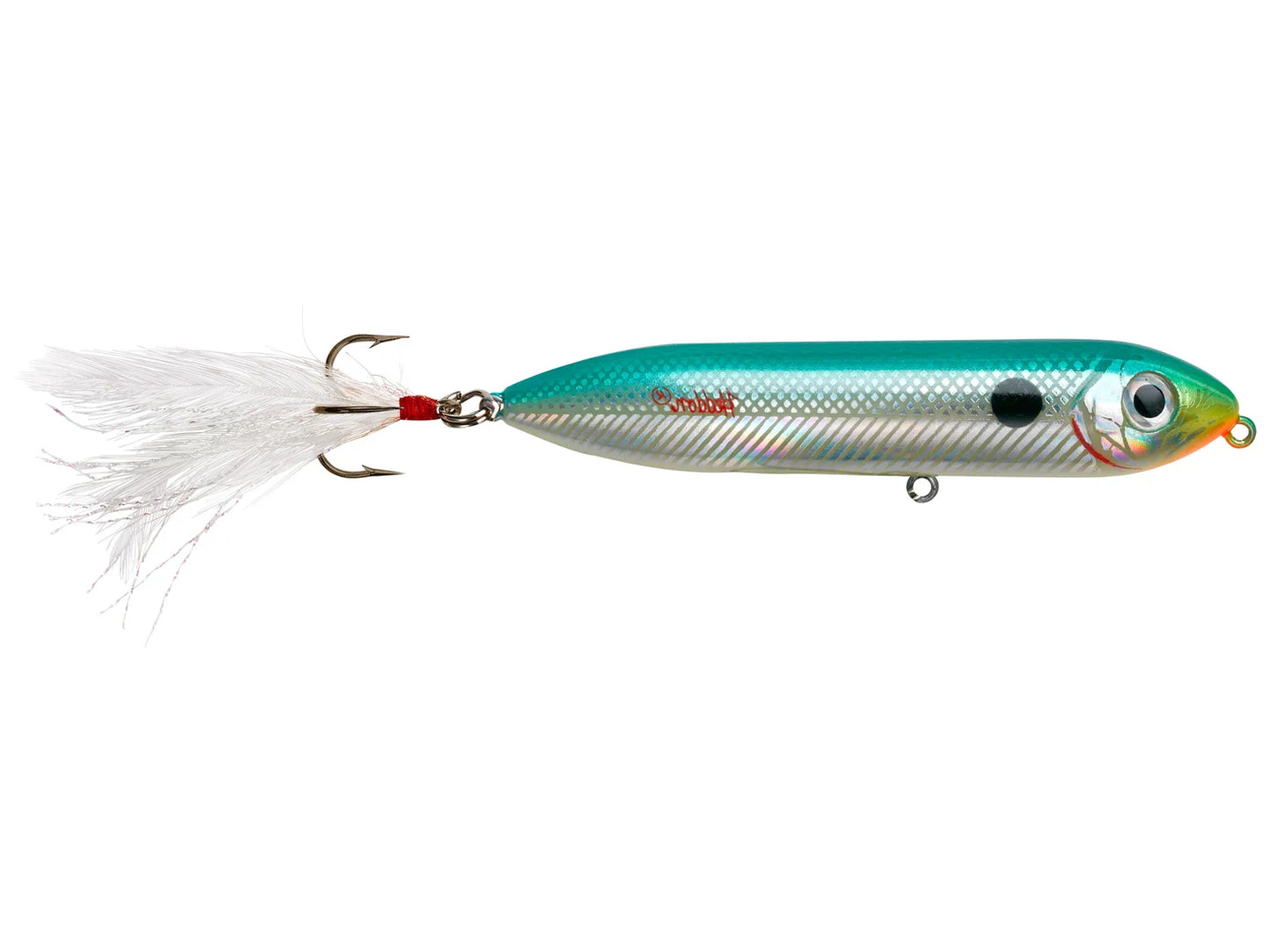 HEDDON FEATHERED TREBLE SUPER SPOOK JR. WALKING BAIT